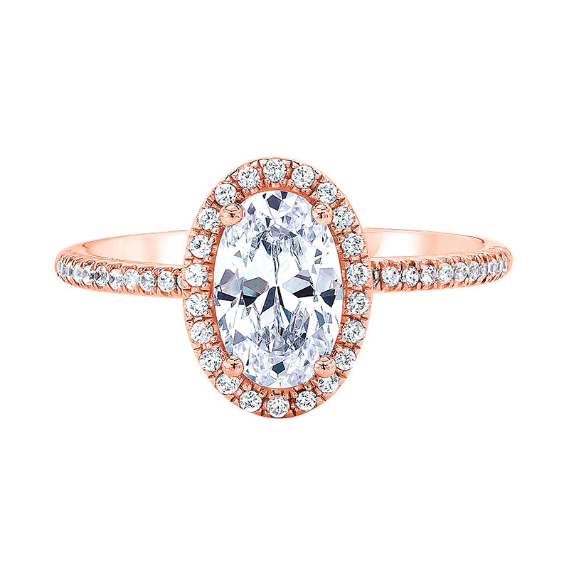 oval halo engagement ring by love story