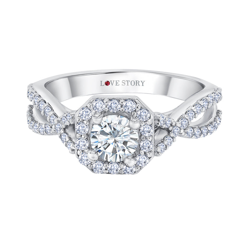 infinity halo engagement ring by love story
