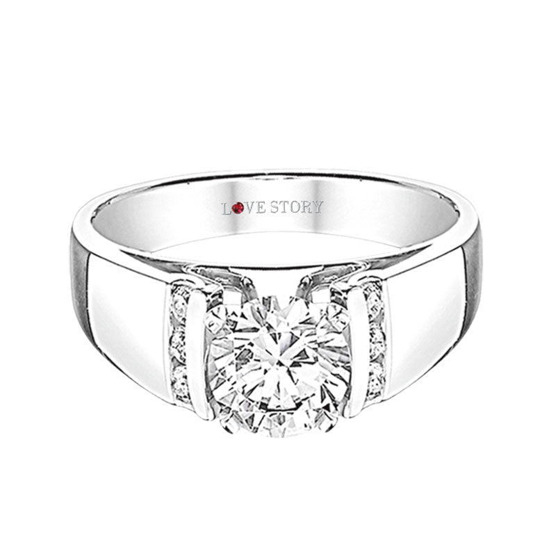 wide band engagement ring by love story