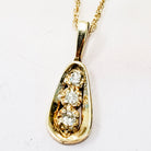 yellow gold 3 stone pendant