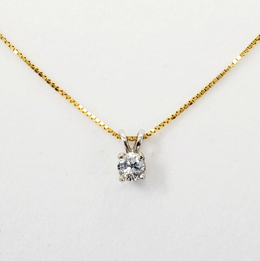 italian box chain & diamond pendant