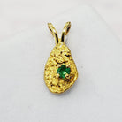 yellow gold flattenedd nuggett pendant