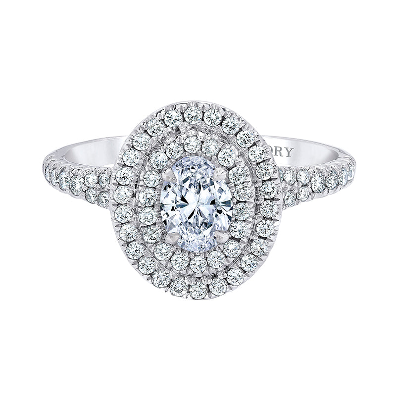 double halo engagement ring by love story