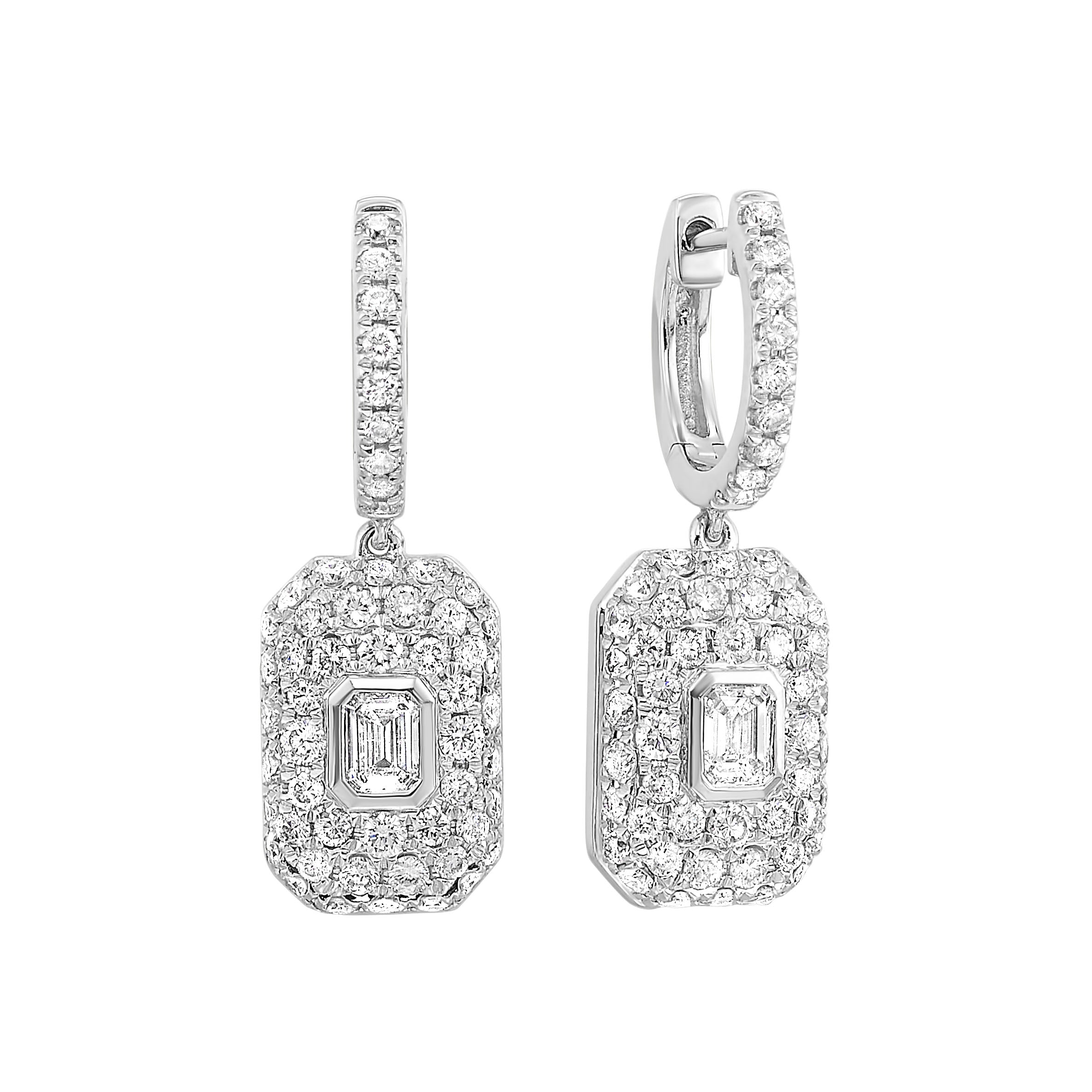 14kt white gold diamond 1 1/2ctw earring