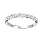 diamond 1/4 eternity bezel bubble stackable band in 14k white gold