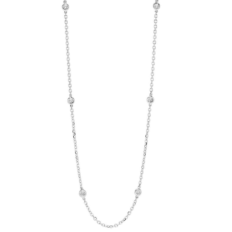 diamond station necklace in 14k white gold (2 ctw)