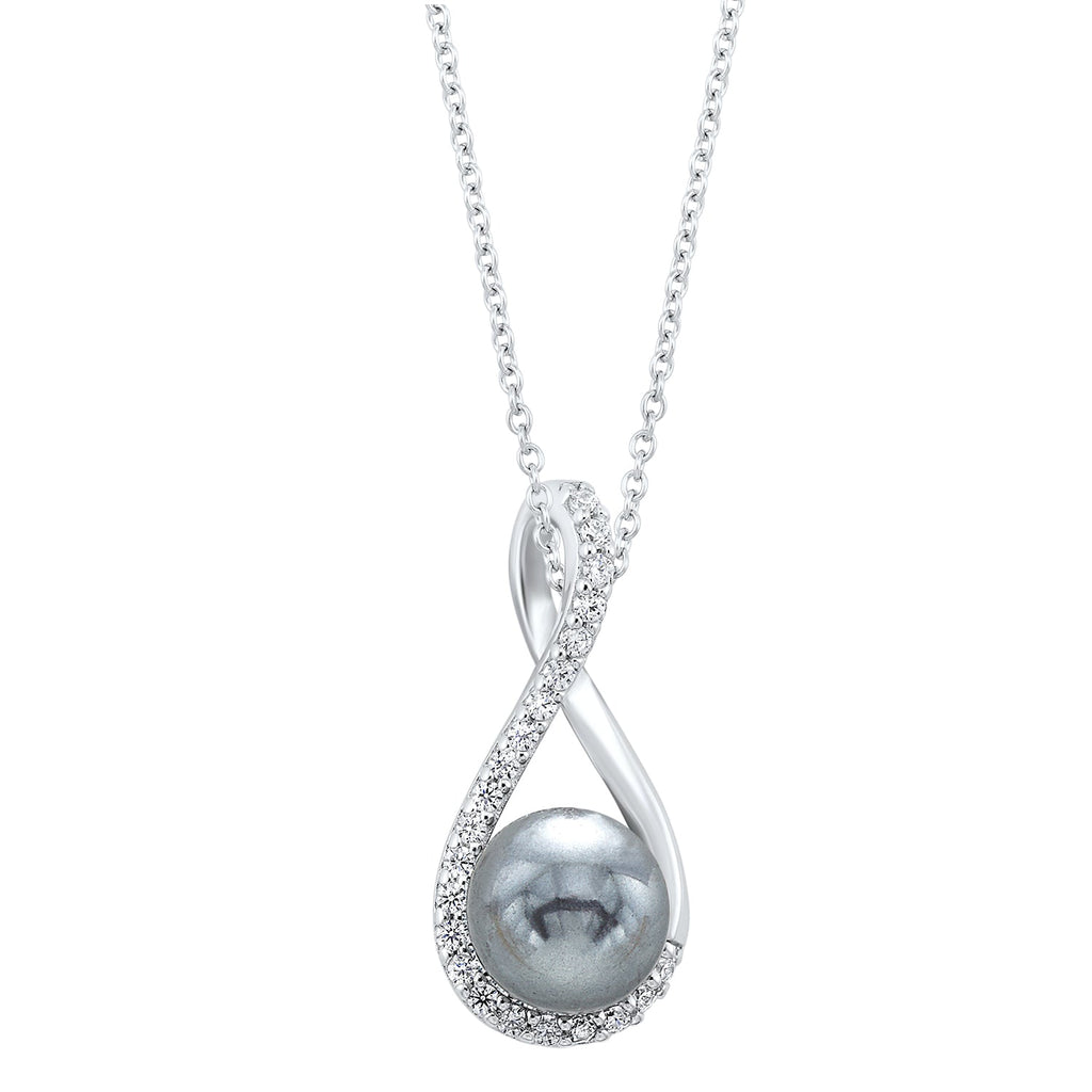 silver pearl 1 1/2ctw pendant