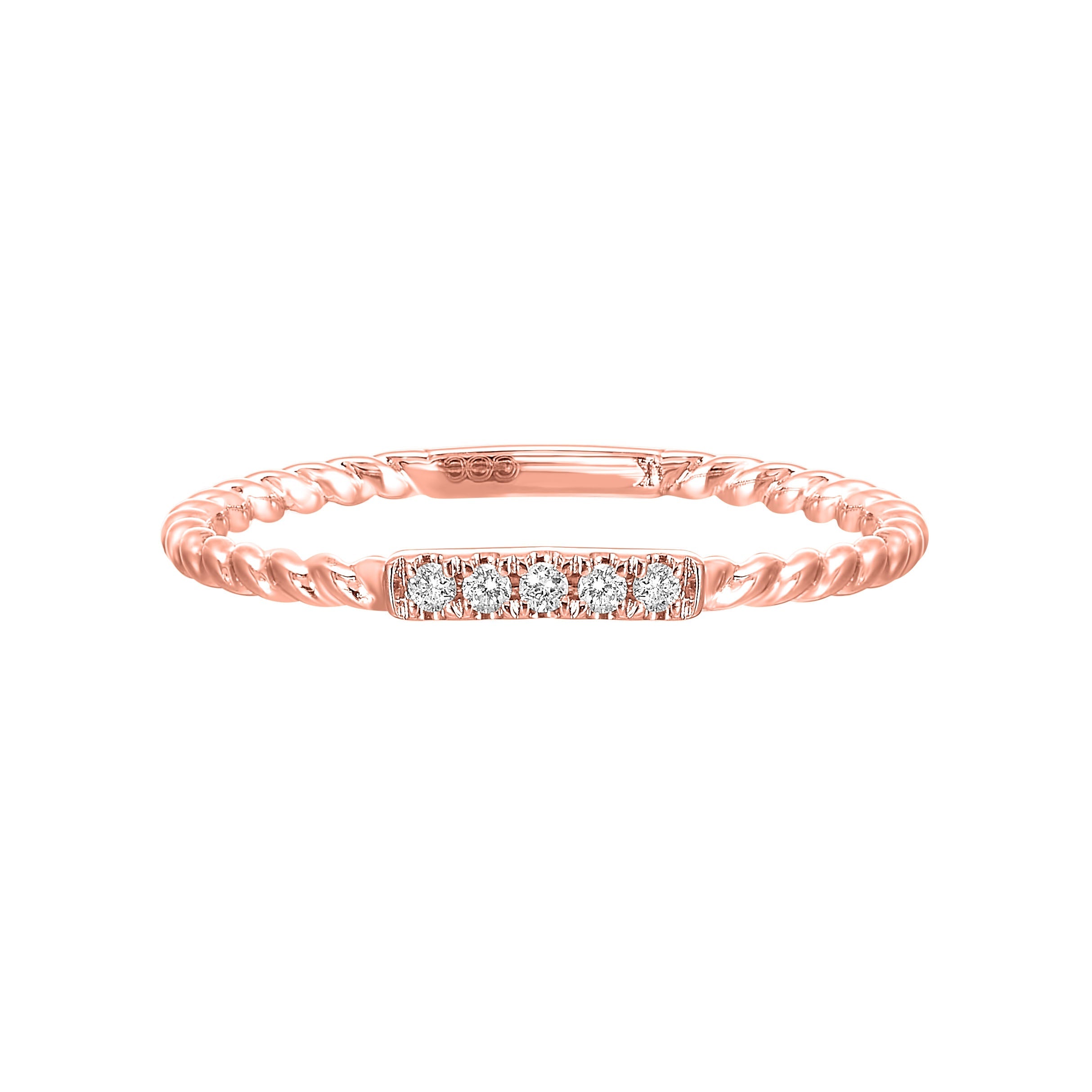 10kt rose gold diamond 1/20ctw ring