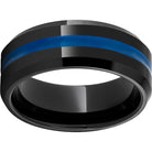 black diamond ceramic™ beveled edge band with thin blue line inlay