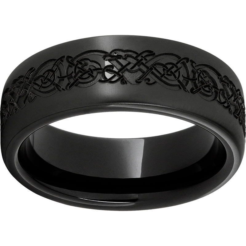 black diamond ceramic™ pipe cut band with norseman laser engraving