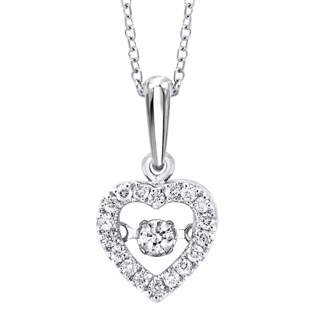 10k white gold rol prong diamond necklace 1/5ct