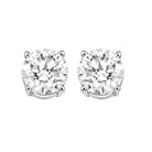 diamond round classic solitaire stud earrings in 14k white gold (1/4 ctw)