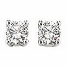 diamond round classic solitaire stud earrings in 14k white gold (1 ctw)