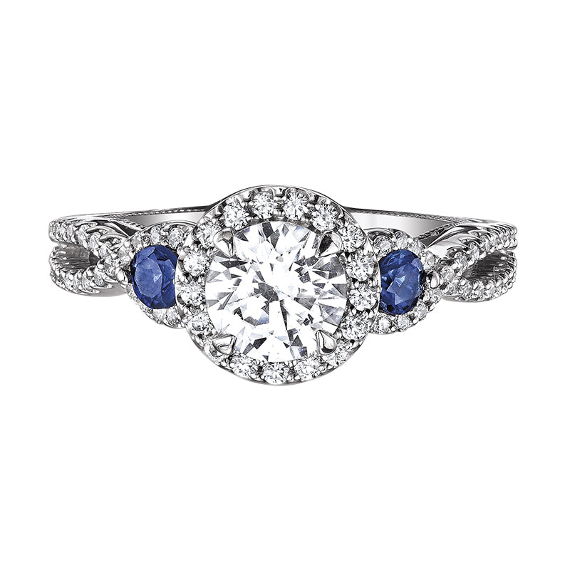 Frederic Sage Round With Black Diamond Twist Engagement Ring | Kranich's Inc