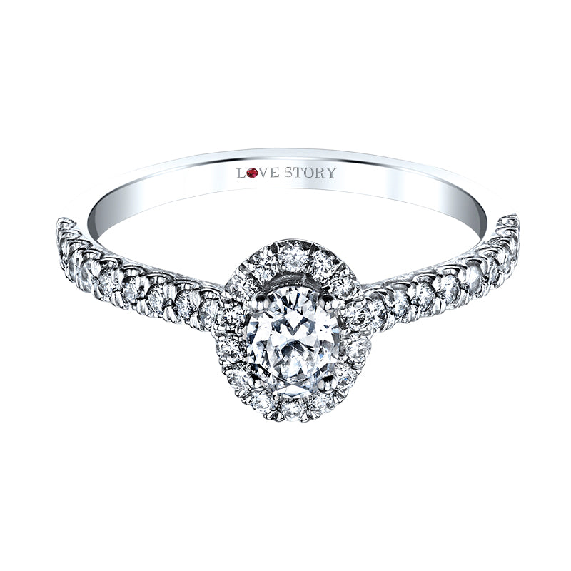 oval diamond engagement ring by love story